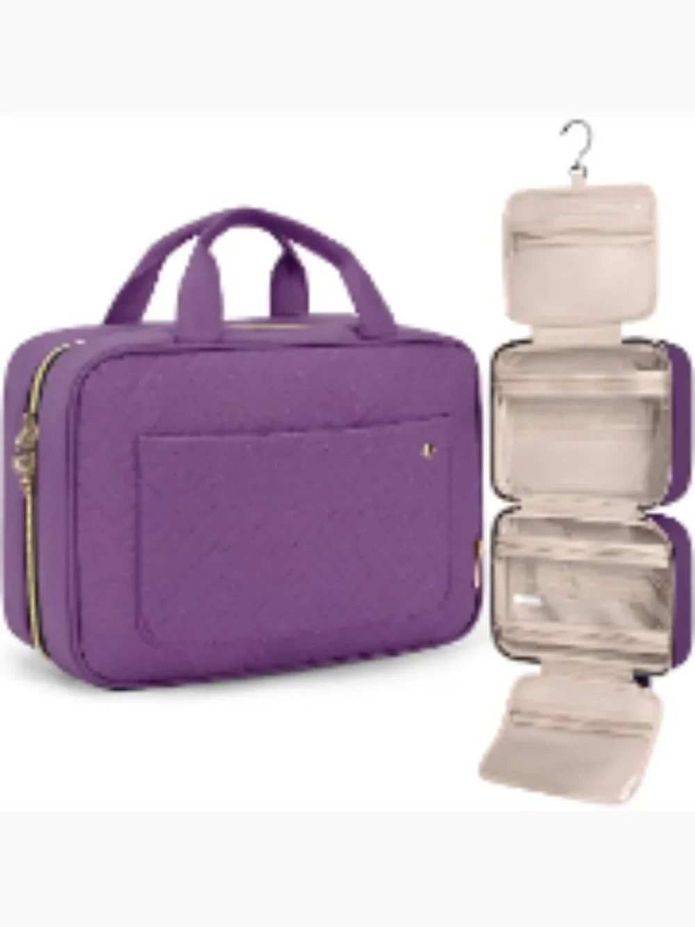 BAGSMART Toiletry Bag with Hanging Hook, Water-Resistant Travel Makeup